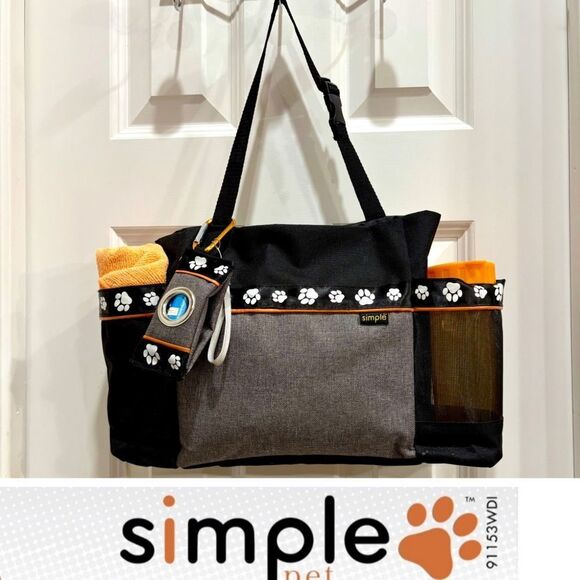 SIMPLE - EUC Pet Travel Essentials/Travel Bag,  Water Bottle, Poop Caddy & Towel - Picture 1 of 14